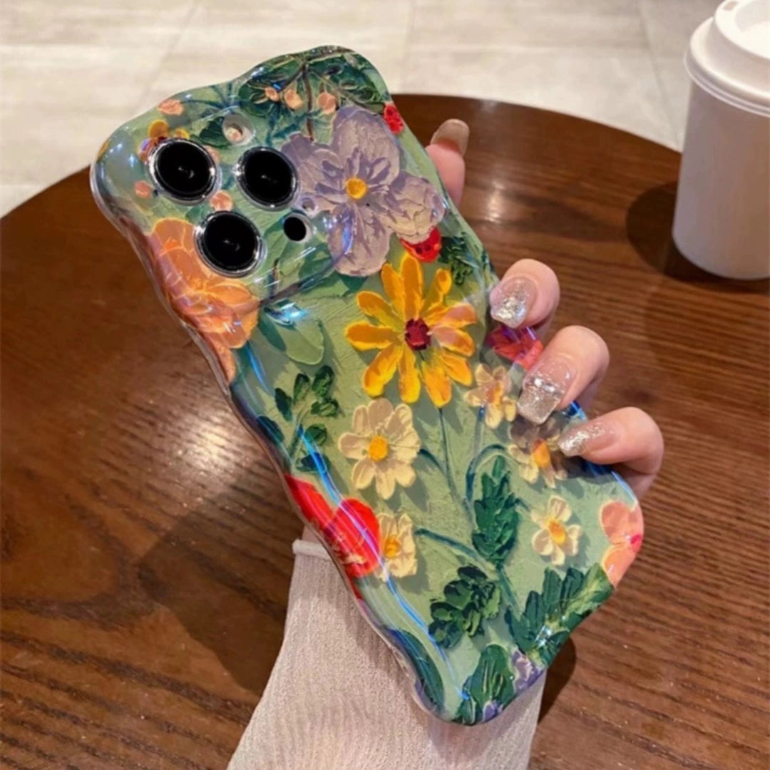 Ameigas Twisted Floral Blue Glow Soft Phone Case