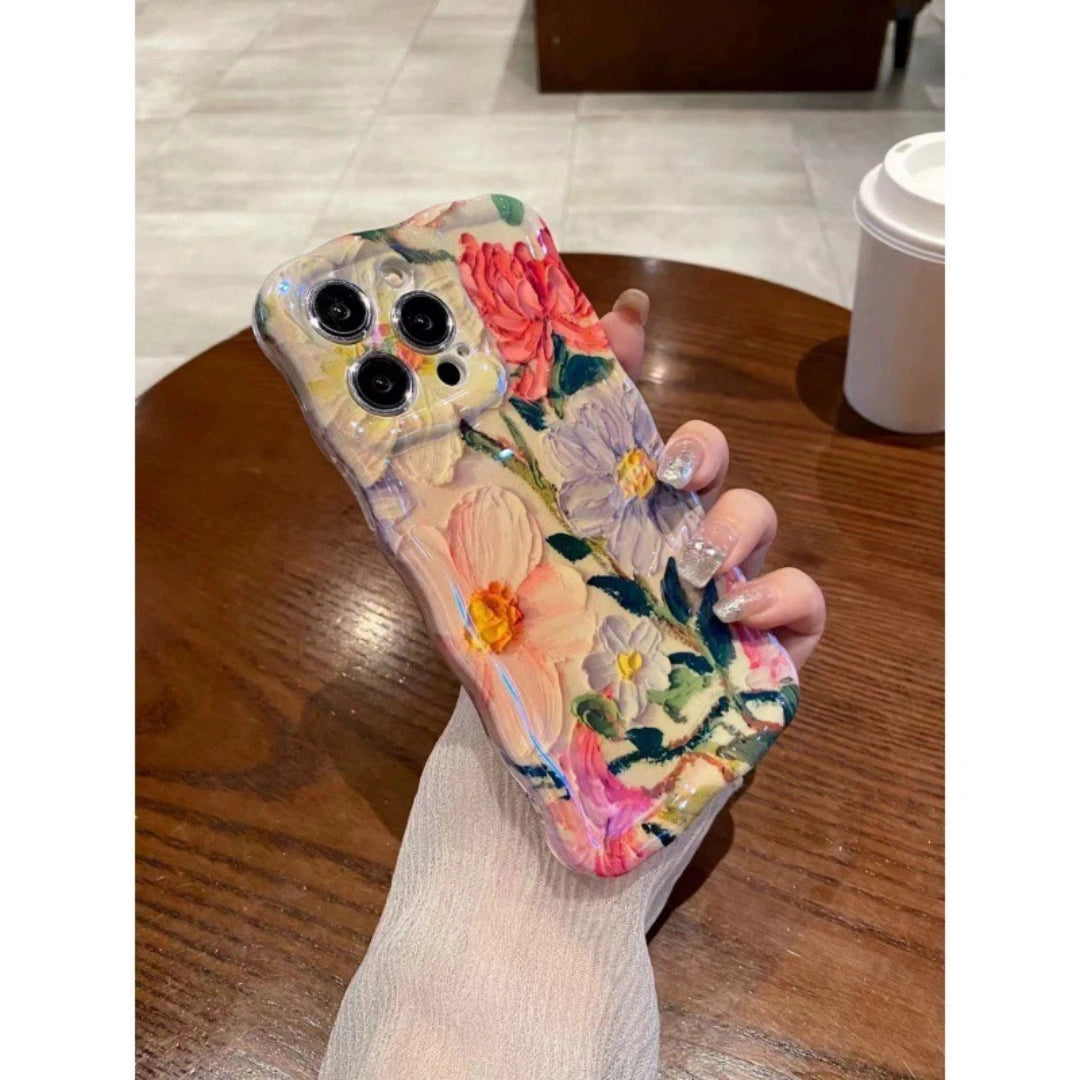 Ameigas Twisted Floral Blue Glow Soft Phone Case