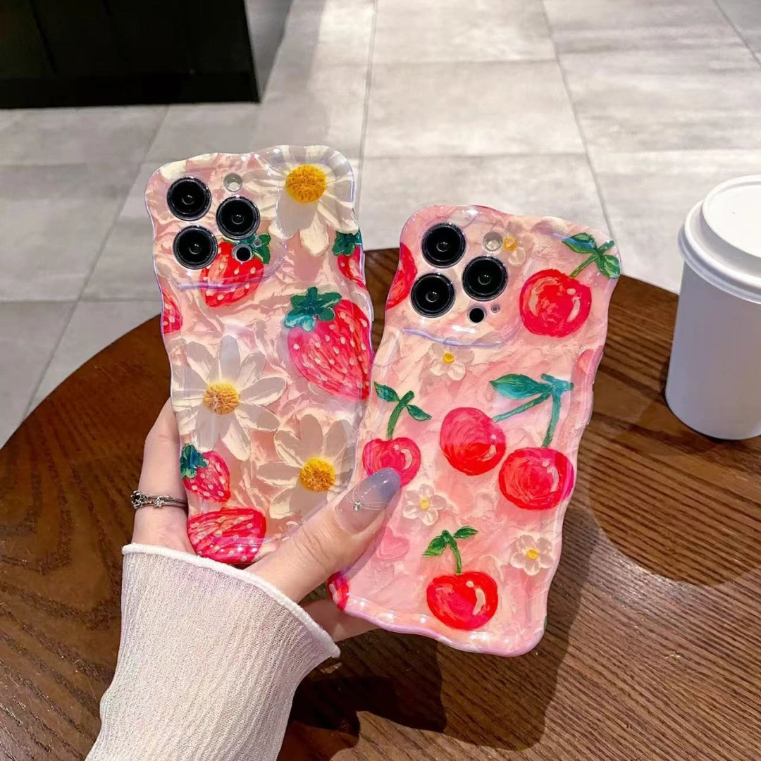 Ameigas Twisted Floral Blue Glow Soft Phone Case