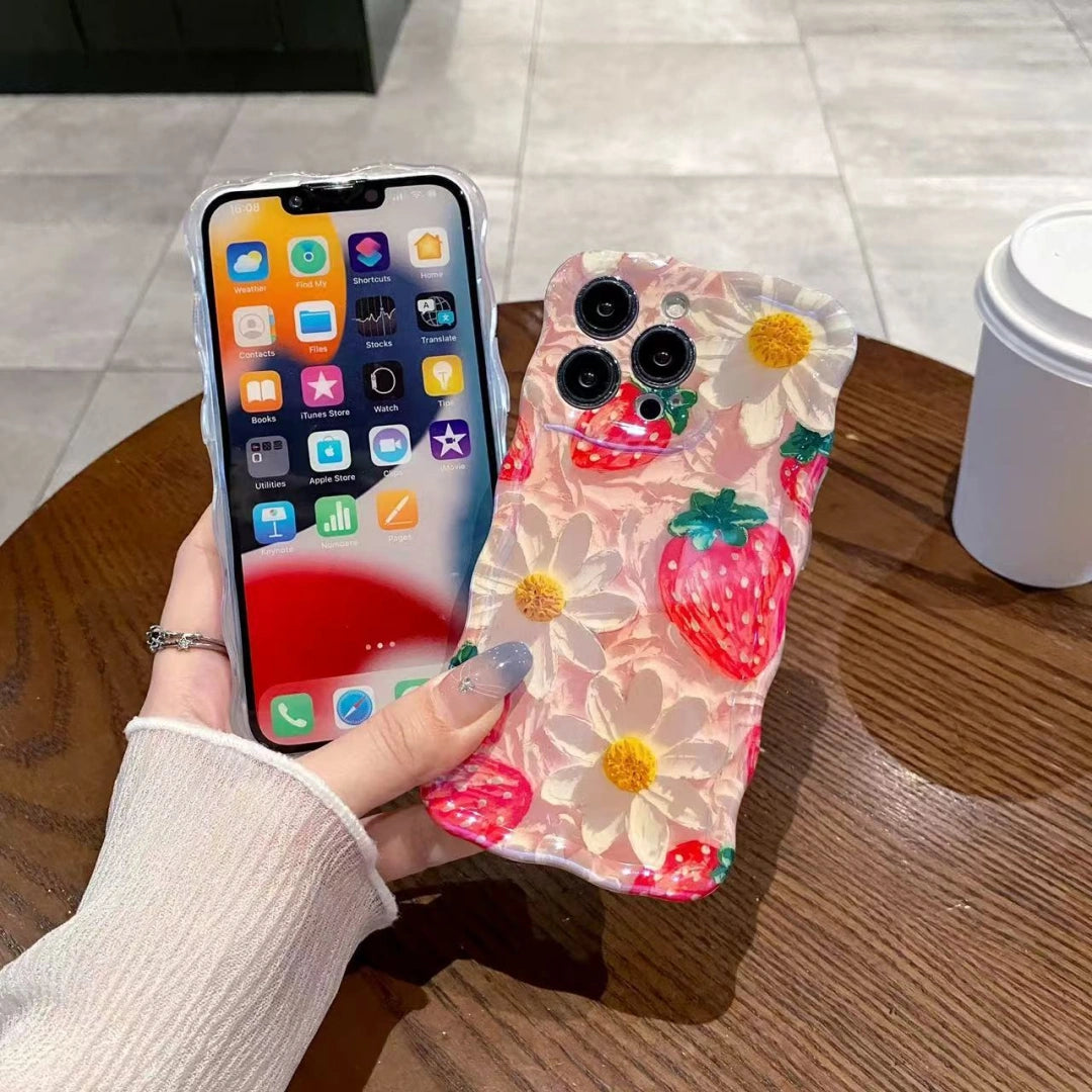 Ameigas Twisted Floral Blue Glow Soft Phone Case