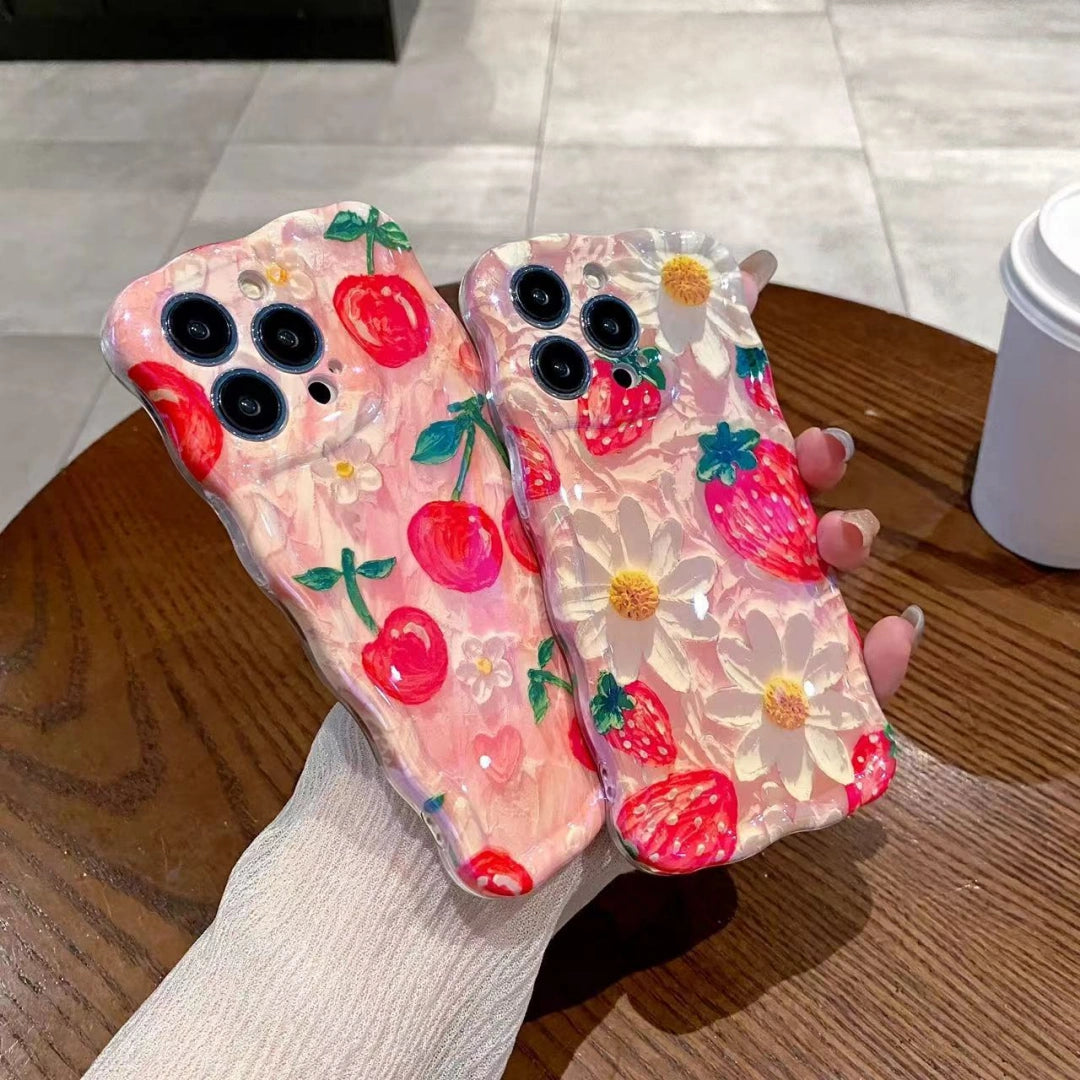 Ameigas Twisted Floral Blue Glow Soft Phone Case