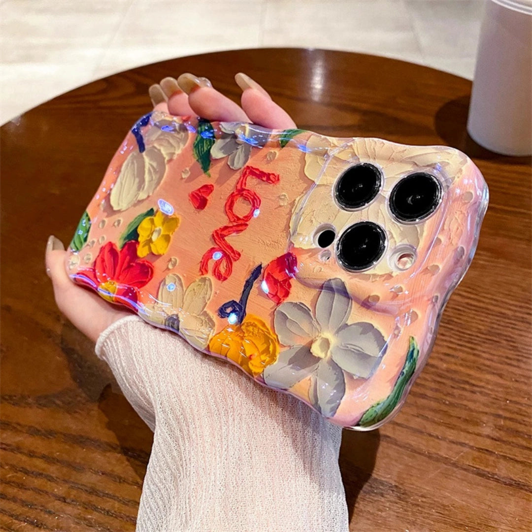 Ameigas Twisted Floral Blue Glow Soft Phone Case