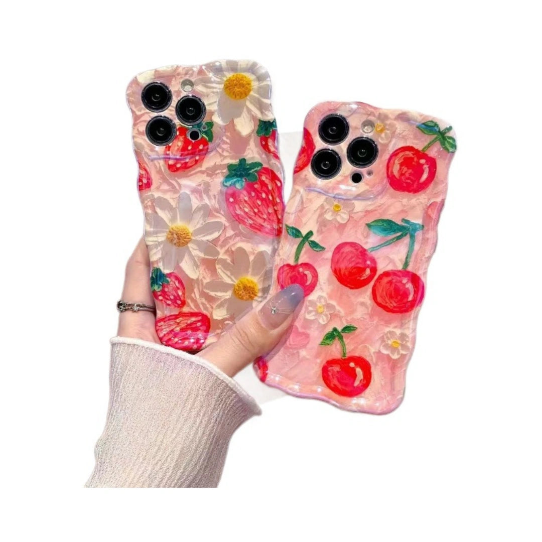 Ameigas Twisted Floral Blue Glow Soft Phone Case