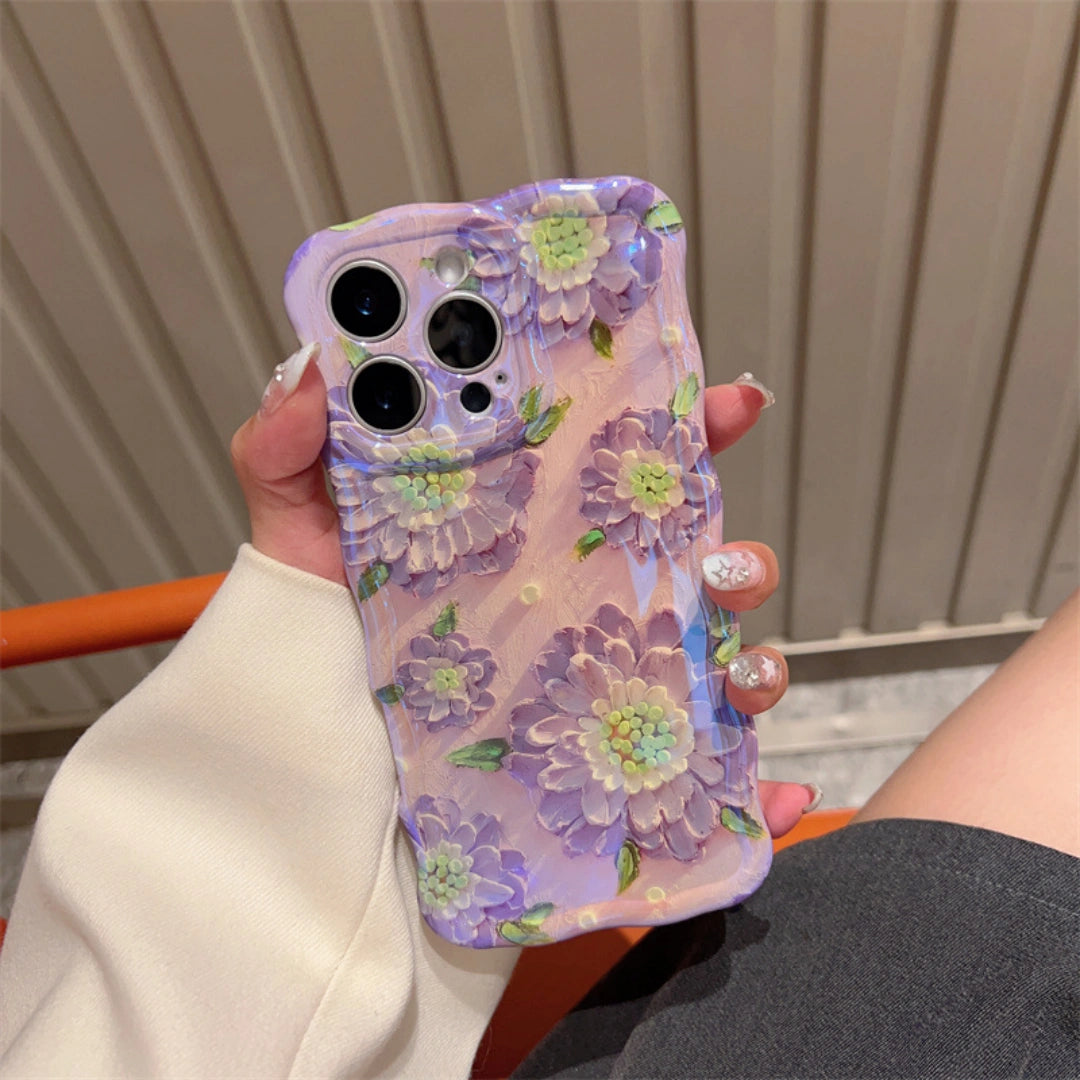 Ameigas Twisted Floral Blue Glow Soft Phone Case