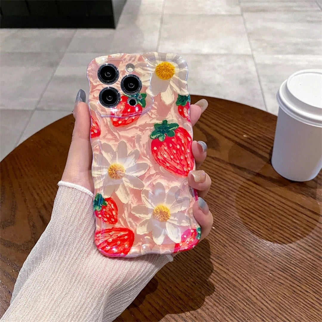Ameigas Twisted Floral Blue Glow Soft Phone Case