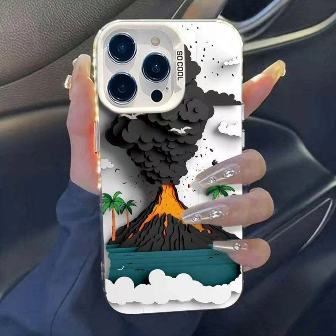 Ameigas Volcano Eruption Electroplated iPhone Case for iPhone 17 Pro Max