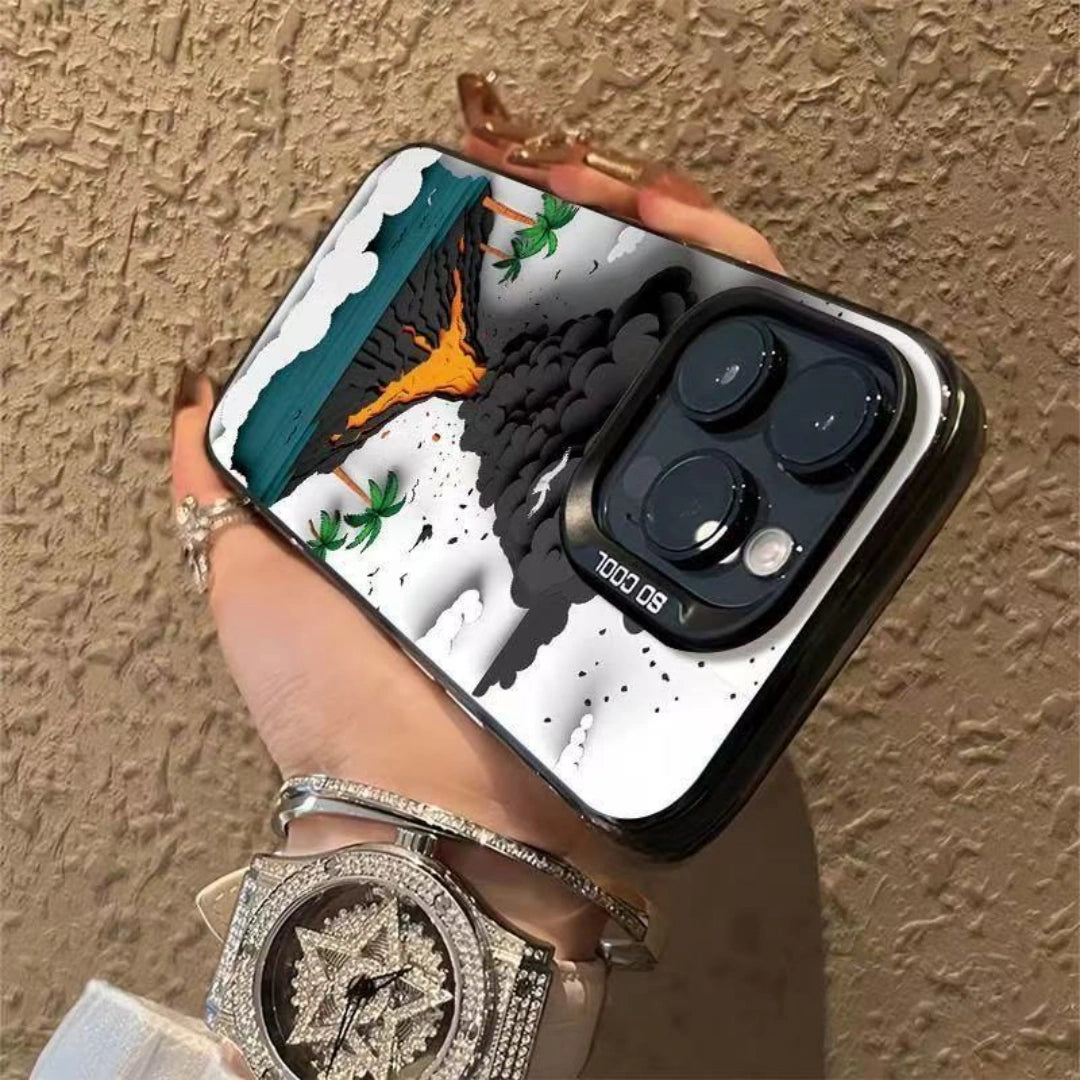 Ameigas Volcano Eruption Electroplated iPhone Case for iPhone 17 Pro Max