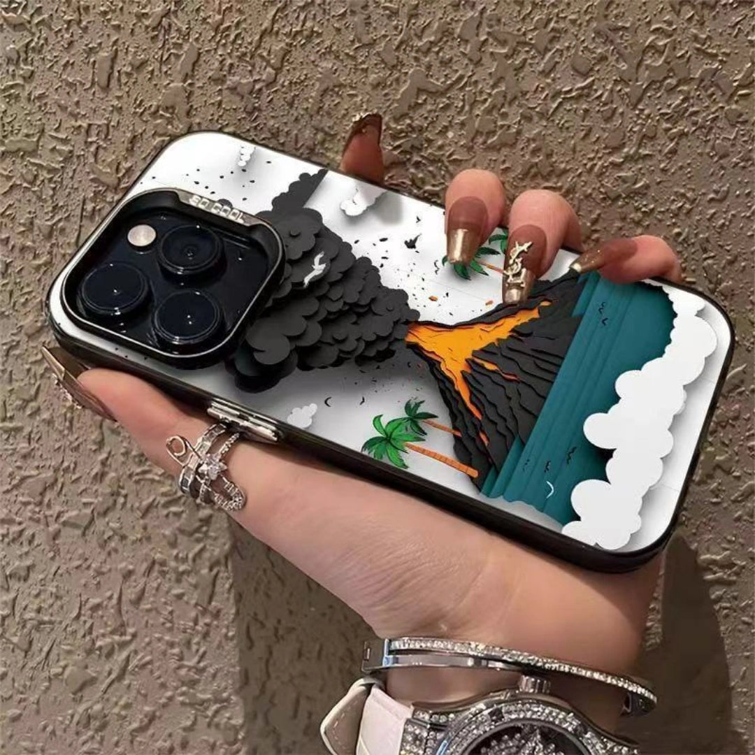 Ameigas Volcano Eruption Electroplated iPhone Case for iPhone 17 Pro Max