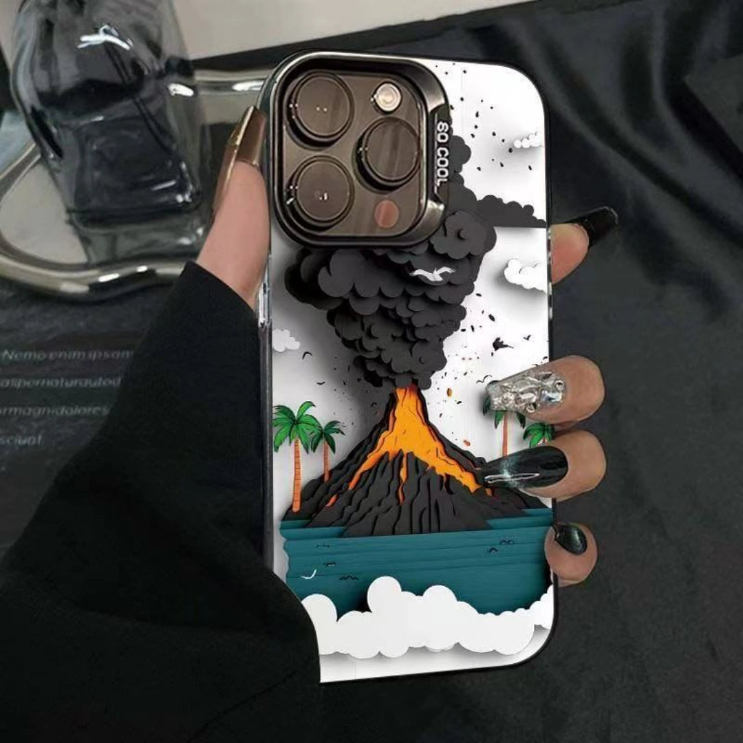 Ameigas Volcano Eruption Electroplated iPhone Case for iPhone 17 Pro Max