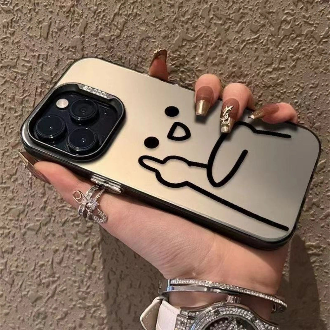 Ameigas Funny Hand Gesture Electroplated iPhone Case for iPhone 17 Pro Max