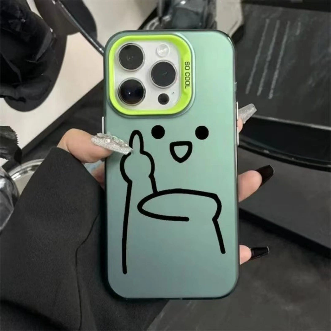 Ameigas Funny Hand Gesture Electroplated iPhone Case for iPhone 17 Pro Max
