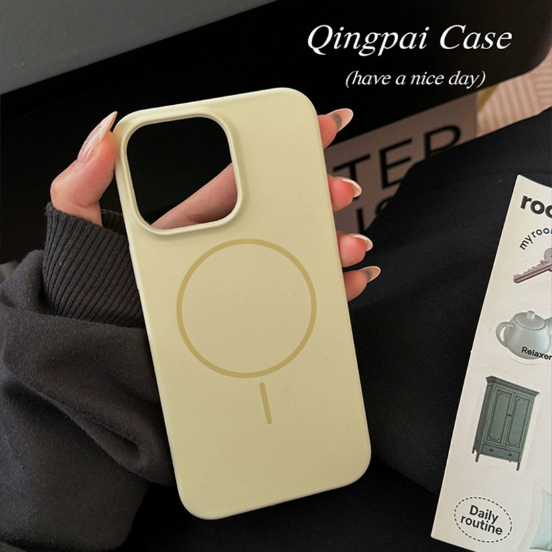 Ameigas MagSafe Liquid Silicone iPhone Case – Solid Color, Slim Shockproof Soft Cover