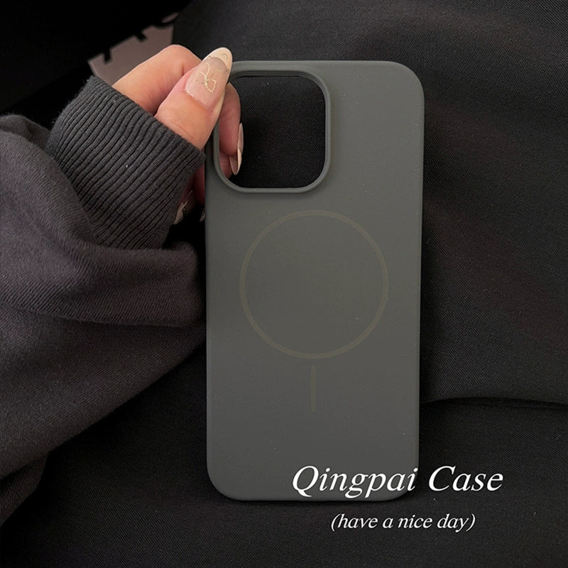 Ameigas MagSafe Liquid Silicone iPhone Case – Solid Color, Slim Shockproof Soft Cover