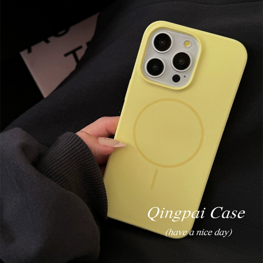 Ameigas MagSafe Liquid Silicone iPhone Case – Solid Color, Slim Shockproof Soft Cover