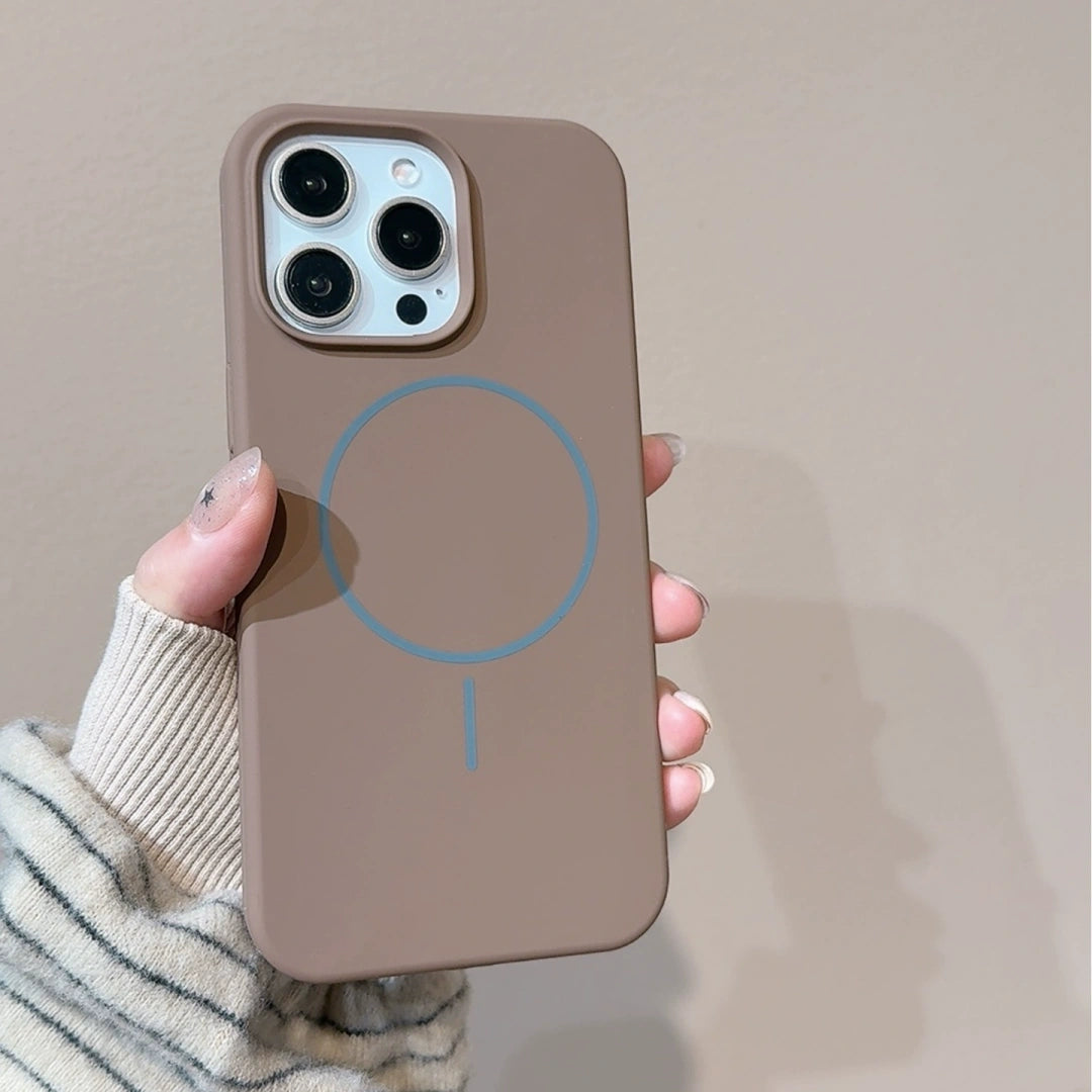 Ameigas MagSafe Liquid Silicone iPhone Case – Solid Color, Slim Shockproof Soft Cover