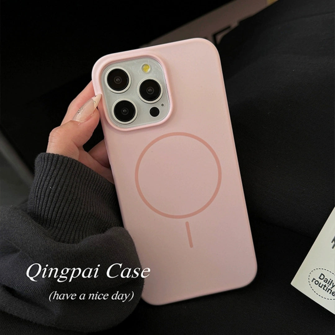 Ameigas MagSafe Liquid Silicone iPhone Case – Solid Color, Slim Shockproof Soft Cover