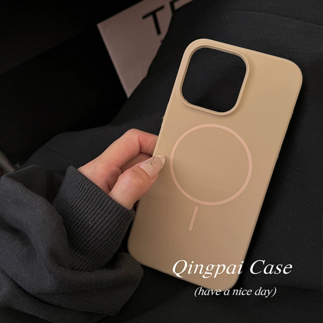 Ameigas MagSafe Liquid Silicone iPhone Case – Solid Color, Slim Shockproof Soft Cover