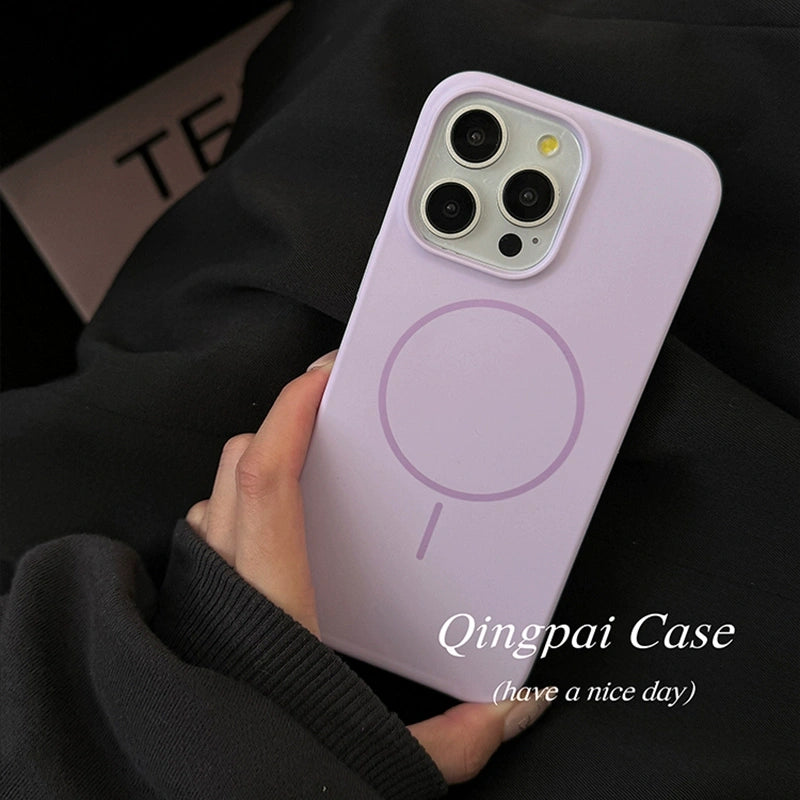 Ameigas MagSafe Liquid Silicone iPhone Case – Solid Color, Slim Shockproof Soft Cover