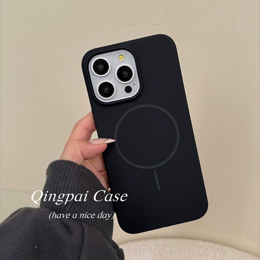 Ameigas MagSafe Liquid Silicone iPhone Case – Solid Color, Slim Shockproof Soft Cover