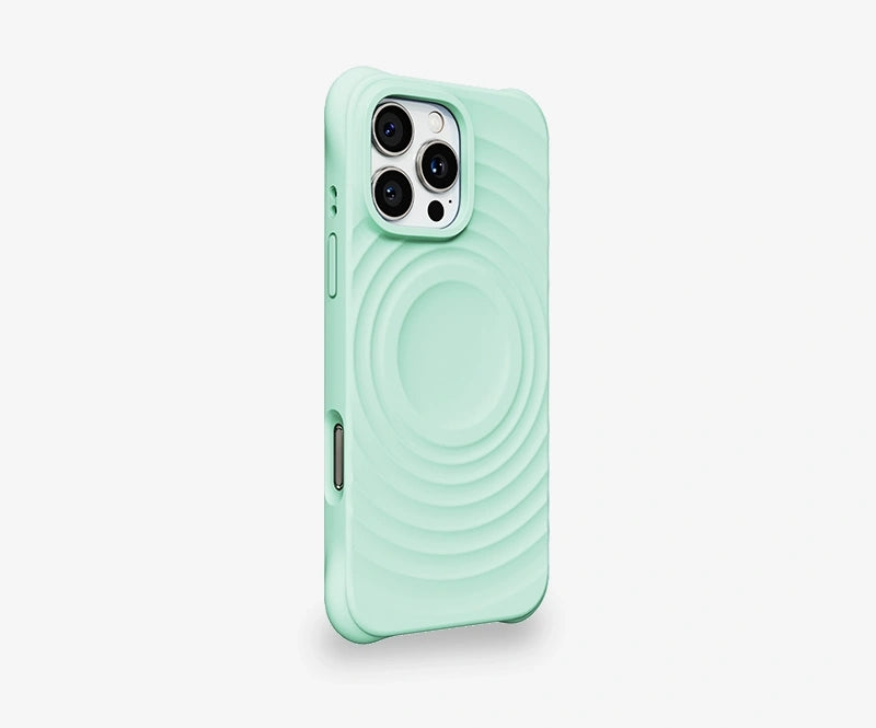 Ameigas Minimalist Wave Design Magnetic Liquid Silicone iPhone Case – Elegant Solid Color with Slim Shockproof Protection