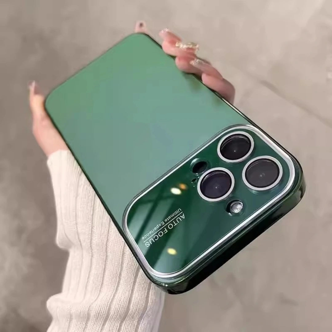 Ameigas Minimalist iPhone 17 Pro Case – PC Hard Shell with Electroplated Lens & Large Window, Anti-Fingerprint