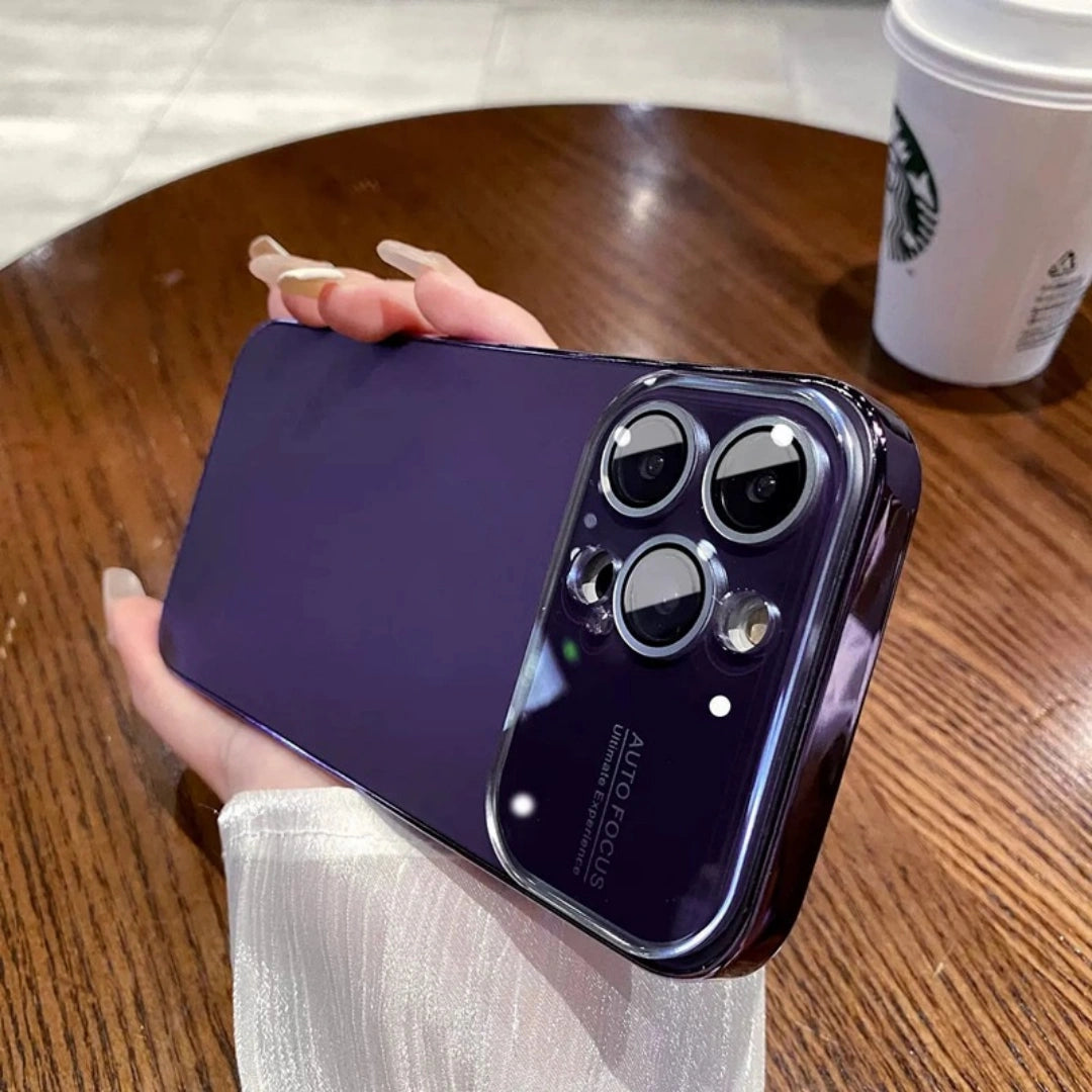 Ameigas Minimalist iPhone 17 Pro Case – PC Hard Shell with Electroplated Lens & Large Window, Anti-Fingerprint