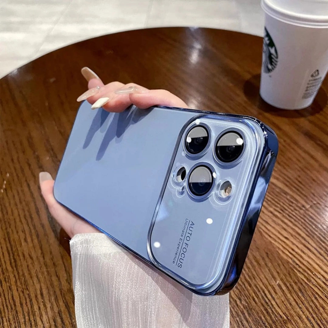 Ameigas Minimalist iPhone 17 Pro Case – PC Hard Shell with Electroplated Lens & Large Window, Anti-Fingerprint