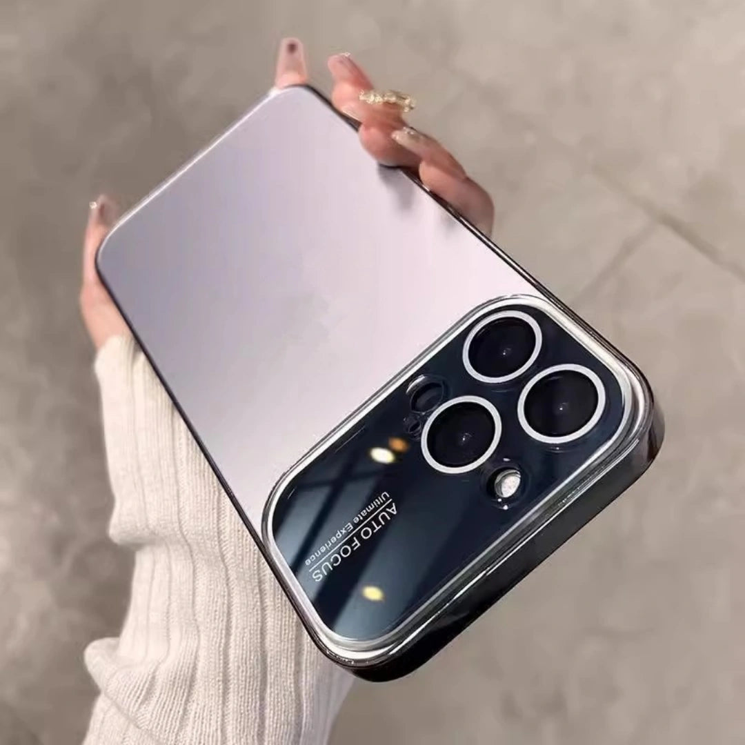 Ameigas Minimalist iPhone 17 Pro Case – PC Hard Shell with Electroplated Lens & Large Window, Anti-Fingerprint