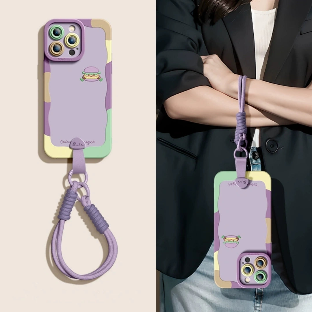 Ameigas Premium Soft Silicone Crossbody Case for iPhone 17 Pro/16 Pro Max – Ultra-Slim Full Cover with Shoulder Strap