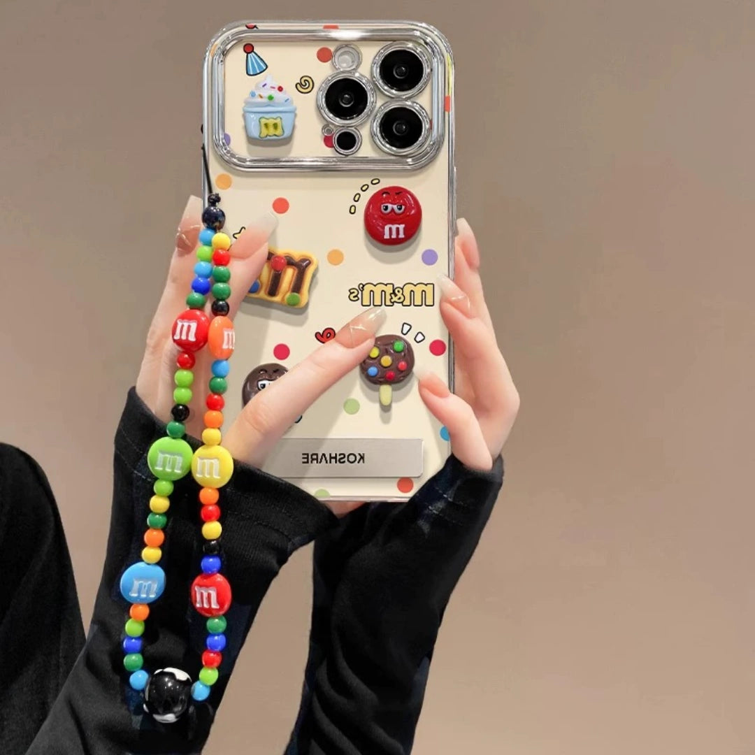 Ameigas iPhone 17 Pro Max Case – Shockproof Silicone with 3D Polka Dots, Hand Strap & Full Protection