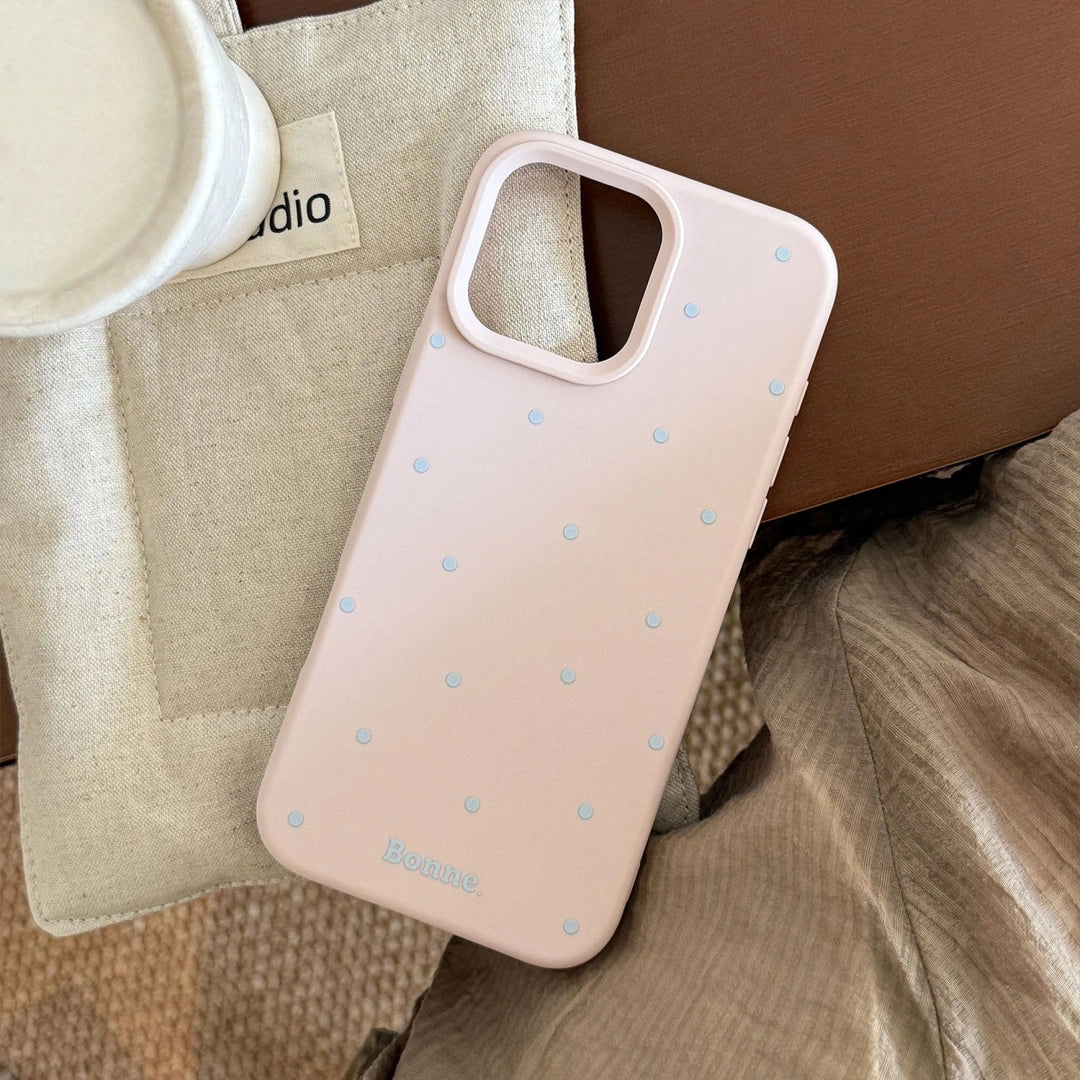 Ameigas Korean INS-Style Cute Pet iPhone Case – Polka Dot Soft Cover with Stand