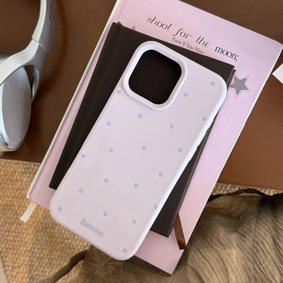 Ameigas Korean INS-Style Cute Pet iPhone Case – Polka Dot Soft Cover with Stand