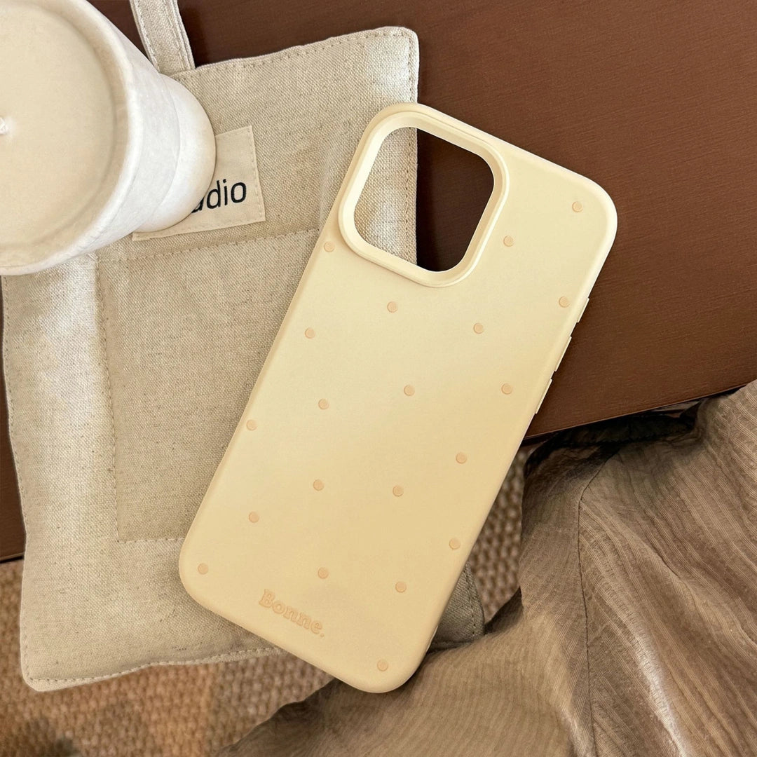 Ameigas Korean INS-Style Cute Pet iPhone Case – Polka Dot Soft Cover with Stand