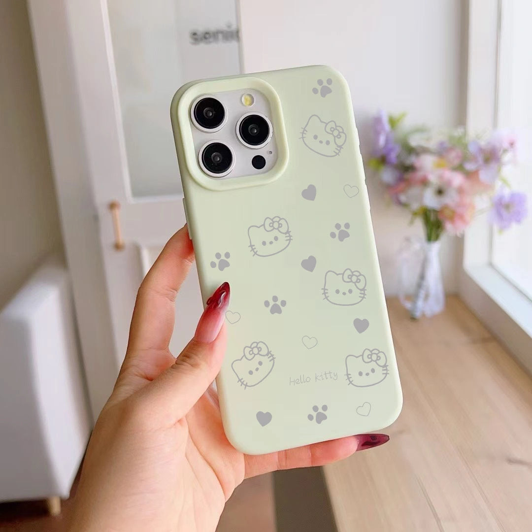 Ameigas INS Kawaii Heart iPhone Case – Soft Silicone Style, Cute Cartoon Design, Protective Cover for iPhone
