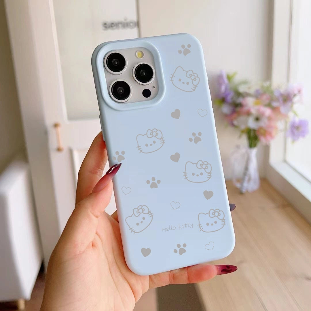 Ameigas INS Kawaii Heart iPhone Case – Soft Silicone Style, Cute Cartoon Design, Protective Cover for iPhone