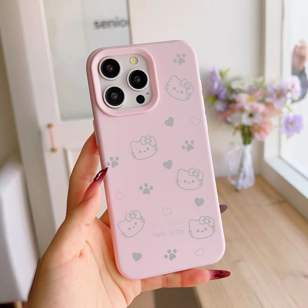 Ameigas INS Kawaii Heart iPhone Case – Soft Silicone Style, Cute Cartoon Design, Protective Cover for iPhone