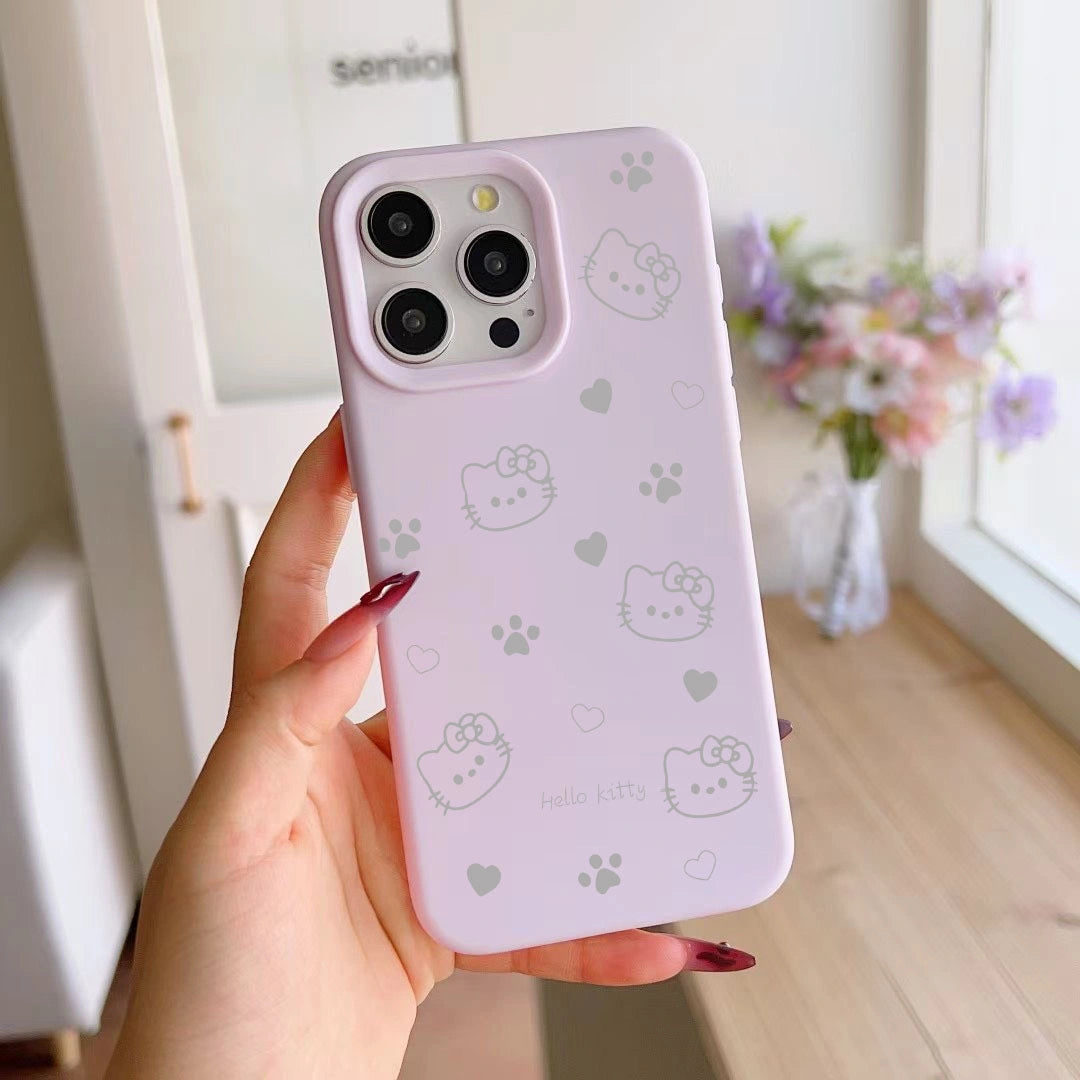 Ameigas INS Kawaii Heart iPhone Case – Soft Silicone Style, Cute Cartoon Design, Protective Cover for iPhone