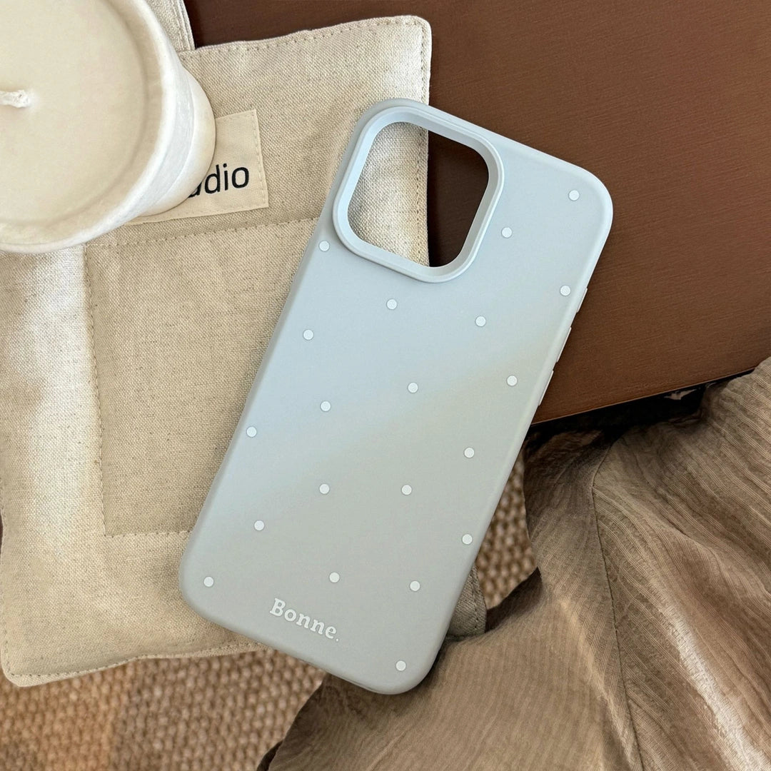 Ameigas Korean INS-Style Cute Pet iPhone Case – Polka Dot Soft Cover with Stand