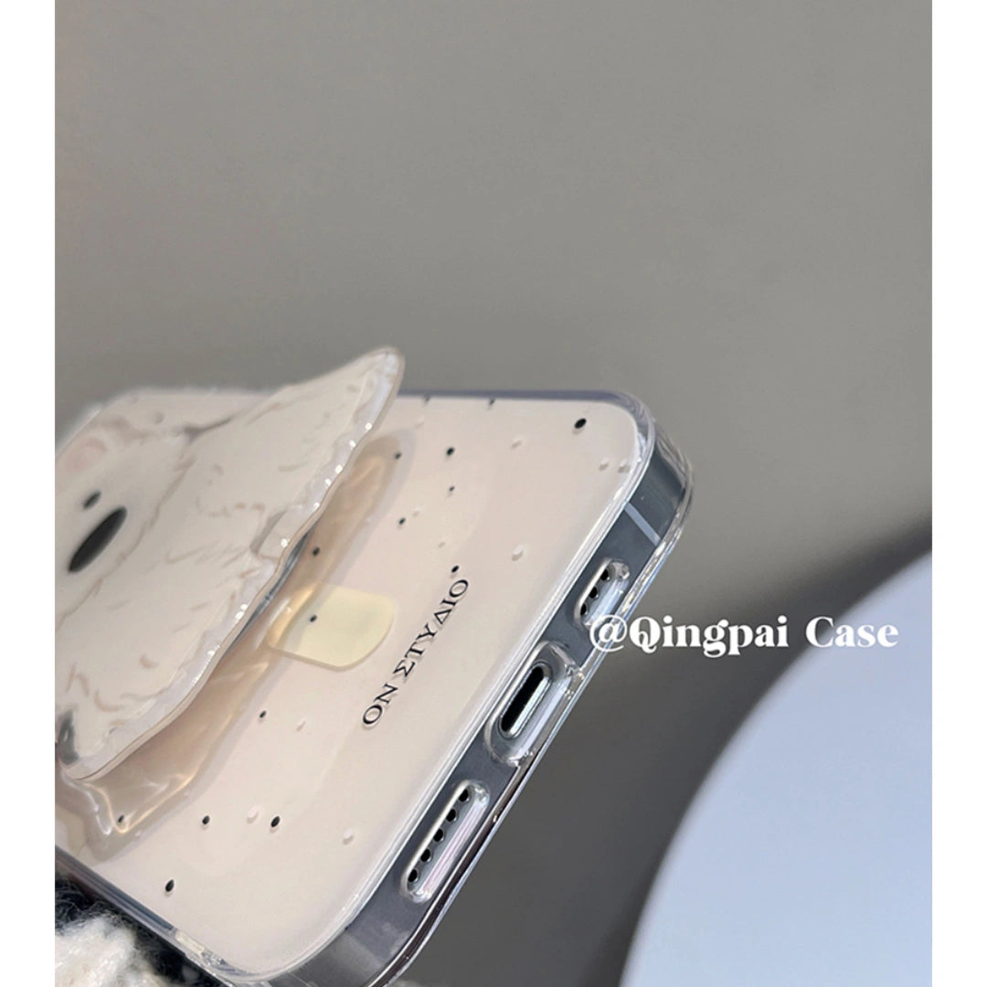 Ameigas Trendy Dog iPhone Case – Korean INS Style with MagSafe Stand, Full Protection for iPhone