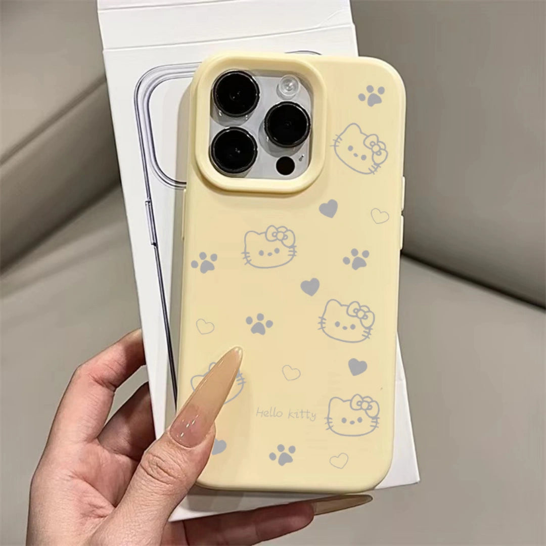 Ameigas INS Kawaii Heart iPhone Case – Soft Silicone Style, Cute Cartoon Design, Protective Cover for iPhone