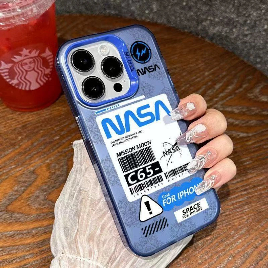 YourBrand Ameigas Mission Moon iPhone 17 Pro Max Case – Electroplated Laser Design, Shockproof Anti-Fingerprint Protective Cover for iPhone