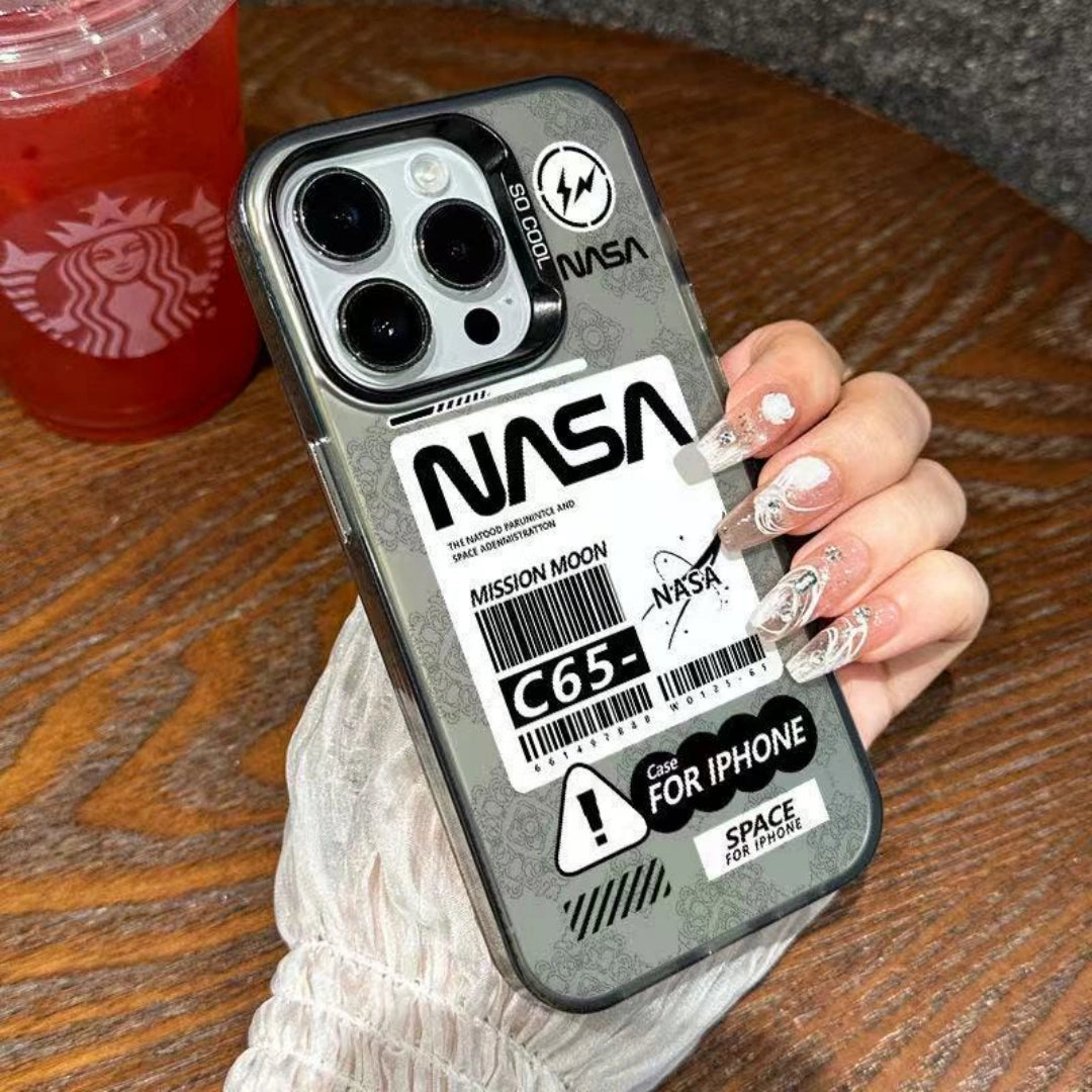 YourBrand Ameigas Mission Moon iPhone 17 Pro Max Case – Electroplated Laser Design, Shockproof Anti-Fingerprint Protective Cover for iPhone