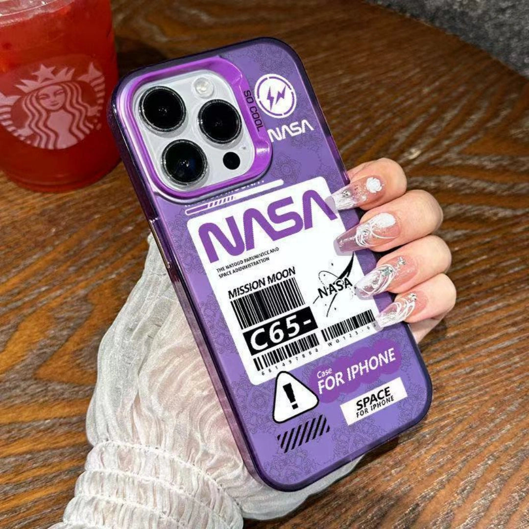 YourBrand Ameigas Mission Moon iPhone 17 Pro Max Case – Electroplated Laser Design, Shockproof Anti-Fingerprint Protective Cover for iPhone