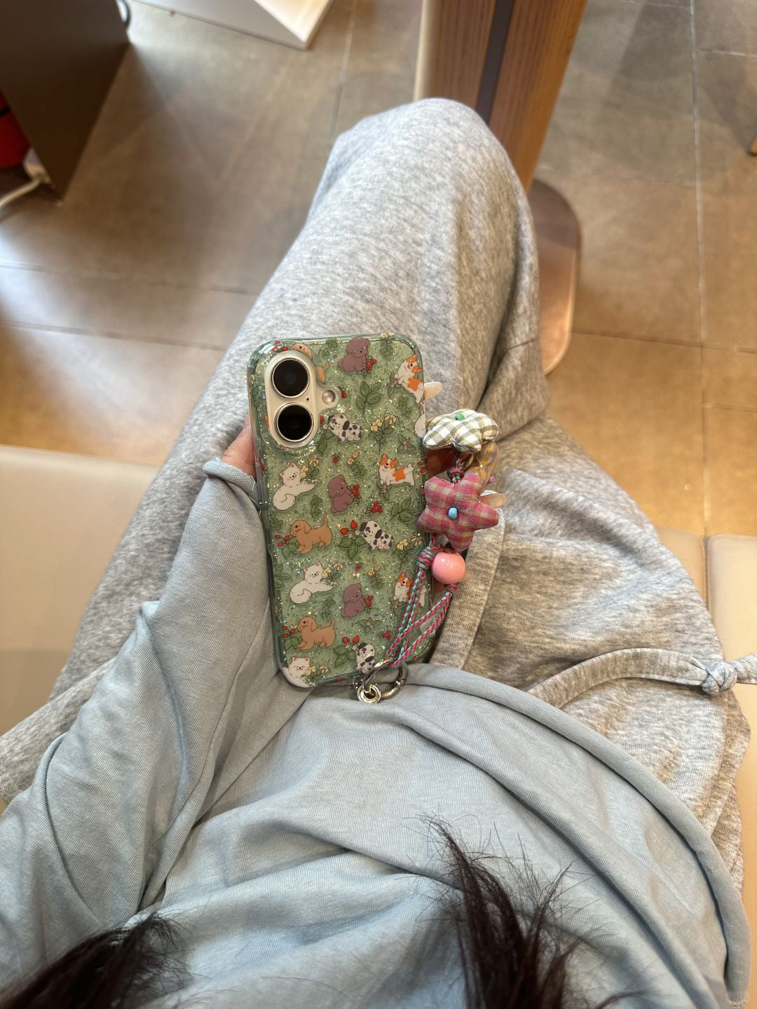 Ameigas Glitter Garden Case - Sparkling Floral & Animal Design with Anti-Yellowing Guard & Detachable Wrist Lanyard