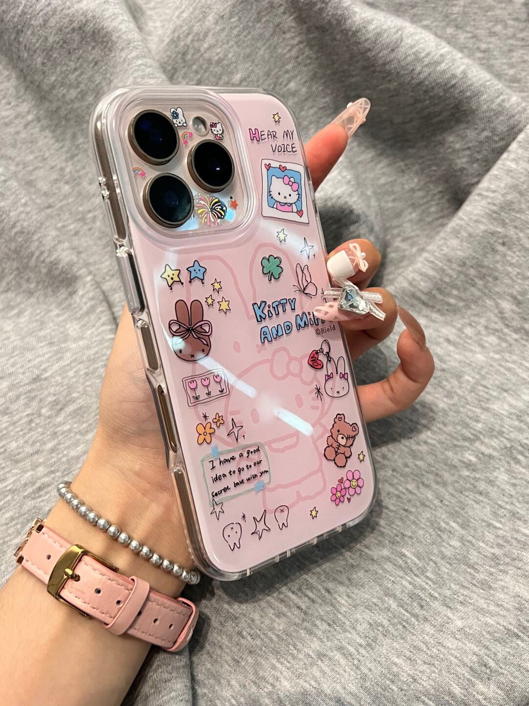 Ameigas Hoodie Kitty Case - Cute Character in Costume with Full-Button Protection