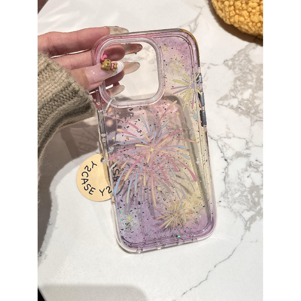 Ameigas New Year Fireworks Case - Colorful Sparkling Silicone Design with Full-Body Drop Protection