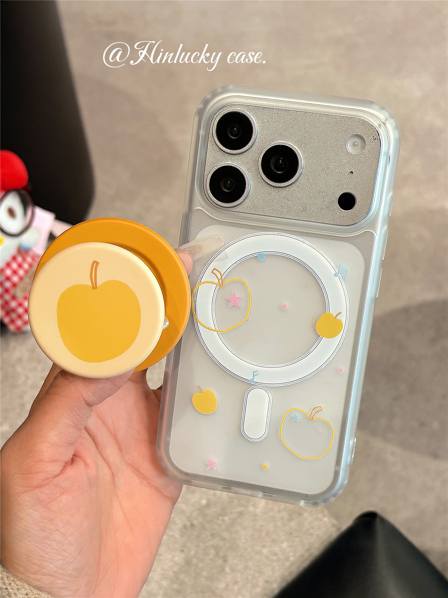 Ameigas Honey Line Apple Case - Korean Instagram Style MagSafe Frosted Cover