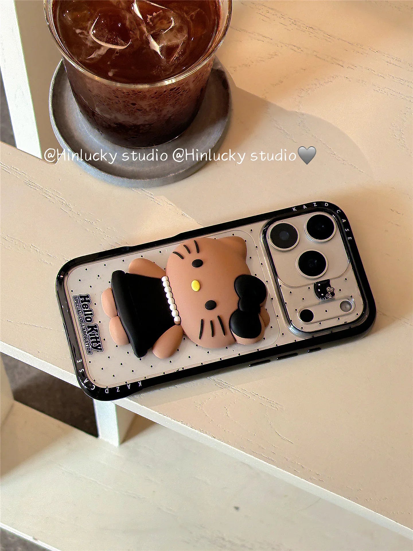 Ameigas Chic Cartoon 3D Cat Charm Full-Cover Phone Case - Ameigas