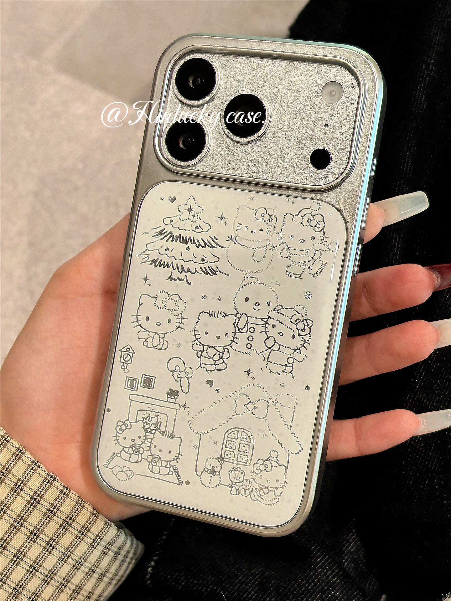 Ameigas Frosty Tale Case - Sparkling Snowman Kitty Electroplated Cover
