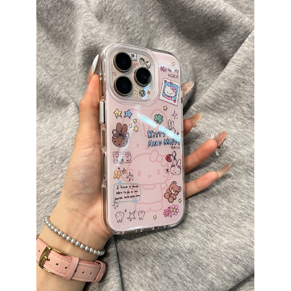 Ameigas Hoodie Kitty Case - Cute Character in Costume with Full-Button Protection